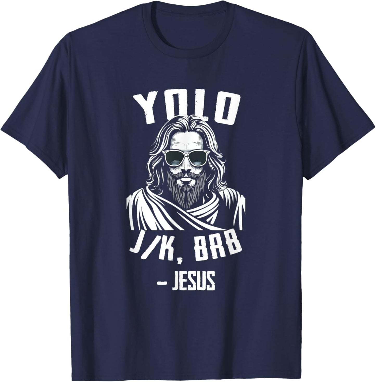 Yolo Jk Brb Funny Easter Day Vintage T-Shirt - T-Shirt | Navy
