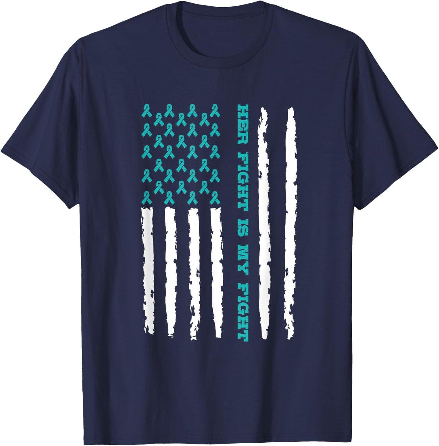 Scleroderma Awareness Her Fight Is My Fight Flag T-Shirt - T-Shirt | Navy