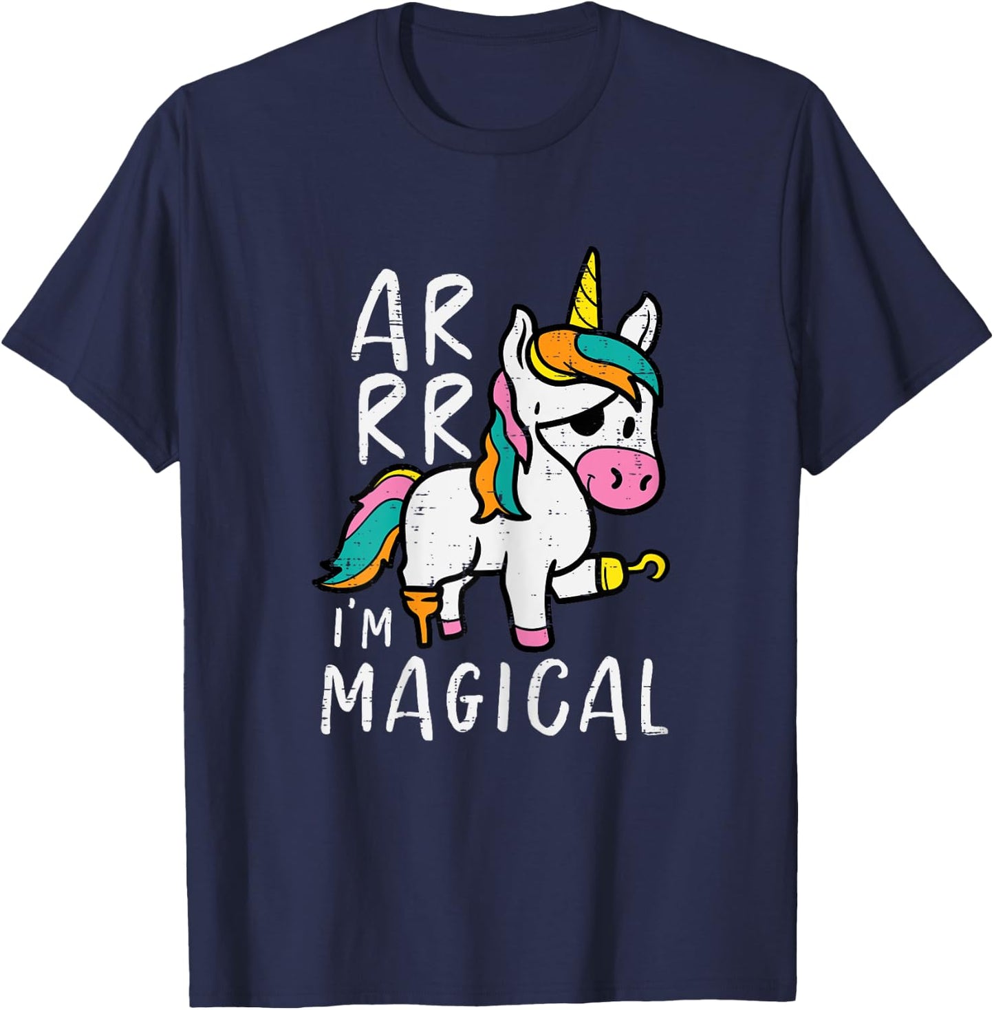 Pirate Unicorn Arrr Im Magical Halloween Toddler Girls Kids T-Shirt - T-Shirt | Navy