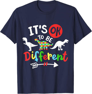 Autism Awareness Dinosaur T-Shirt - T-Shirt | Navy