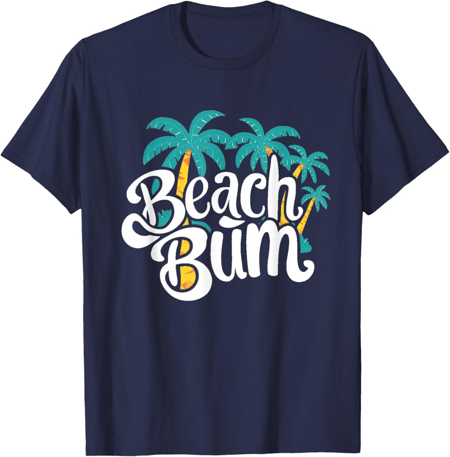 Beach Bum Summer Sandy Ocean Vibes and Waves Surfing T-Shirt - T-Shirt | Navy