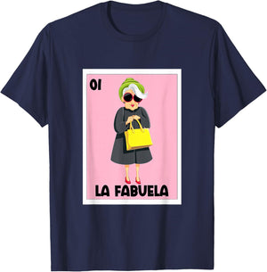 La Fabuela Mexican Bingo Card Game Spanish Grandma Abuela T-Shirt - T-Shirt | Navy