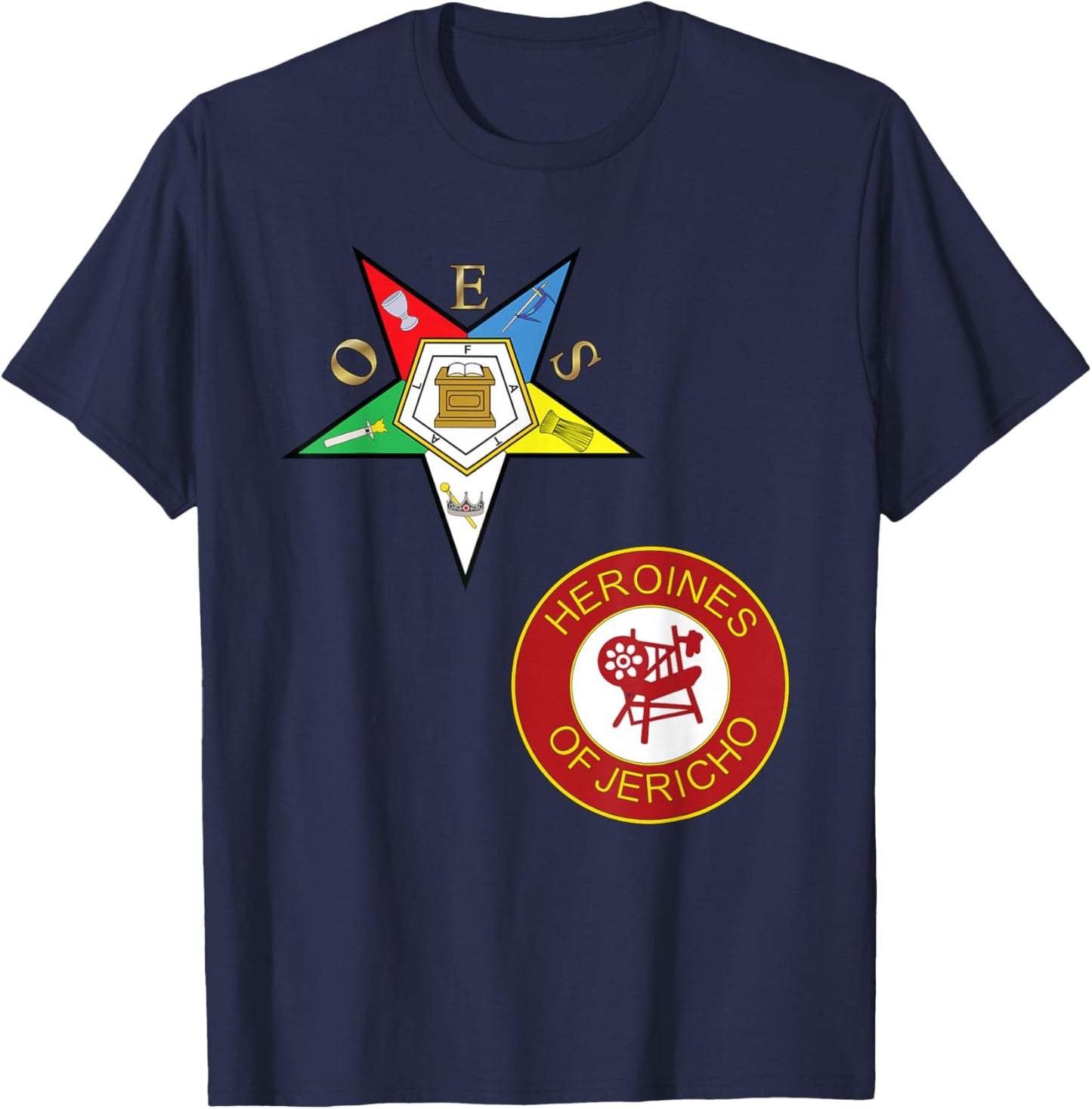 OES Heroines of Jericho Split Order Eastern Star PHA HOJ T-Shirt - T-Shirt | Navy