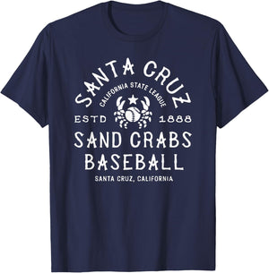 Vintage Santa Cruz California Sand Crabs Defunct Baseball T-Shirt - T-Shirt | Navy