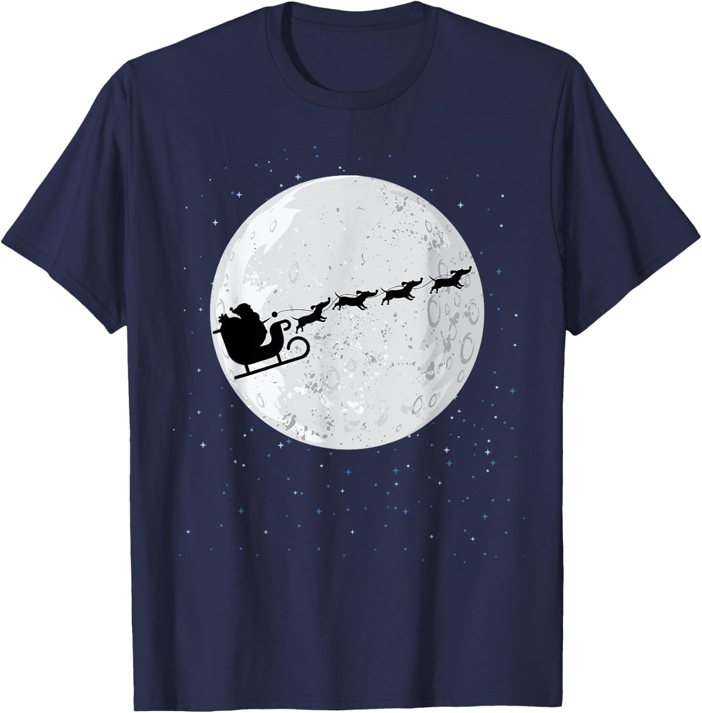 Dachshund Santa Sleigh Wiener Dog Christmas Gift Women Kids T-Shirt - T-Shirt | Navy