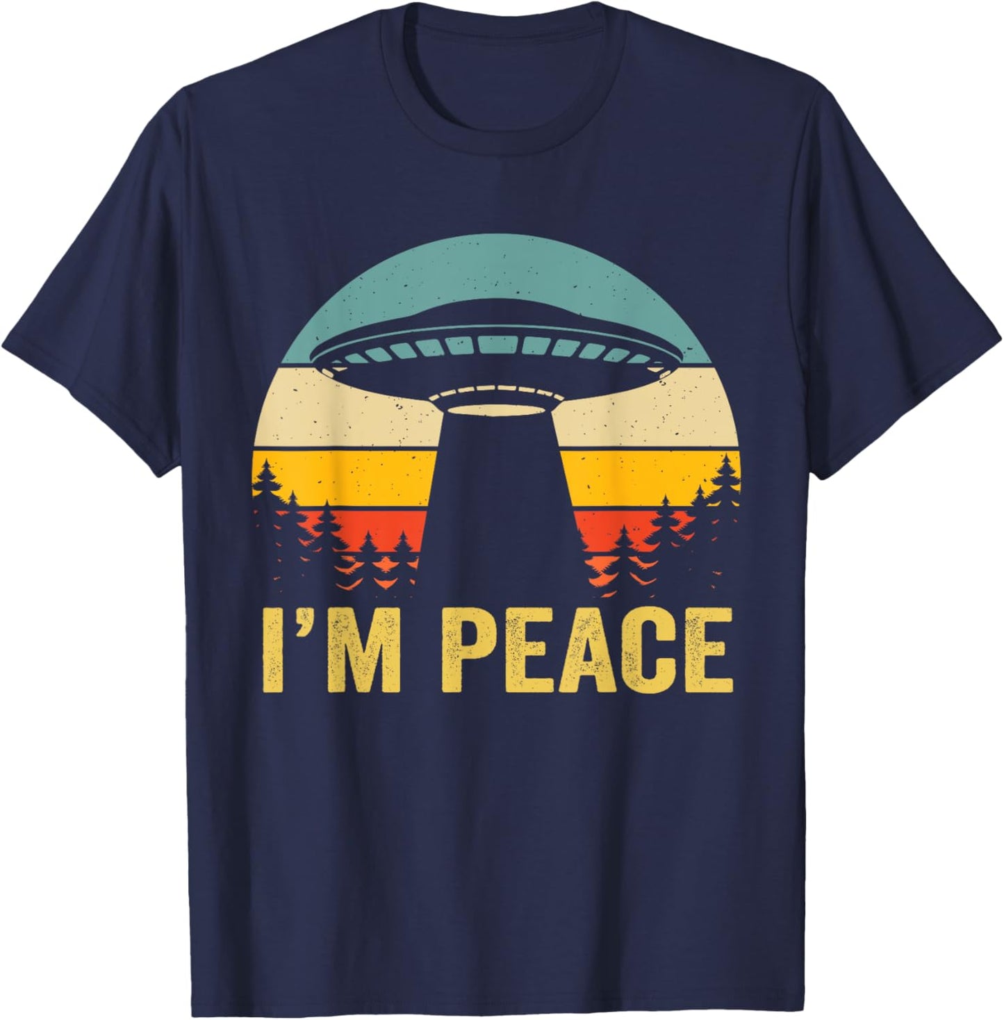 I Come In Peace im Peace Matching Couples Alien T-Shirt - T-Shirt | Navy