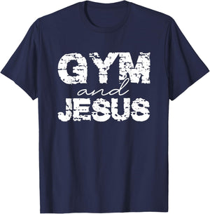 Gym and Jesus T-Shirt - T-Shirt | Navy