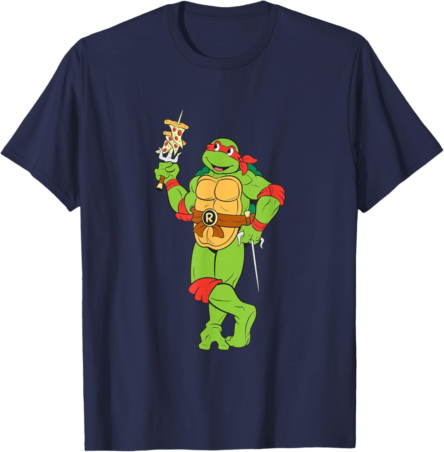 Teenage Mutant Ninja Turtles Raphael Pizza Slice Vintage T-Shirt - T-Shirt | Navy
