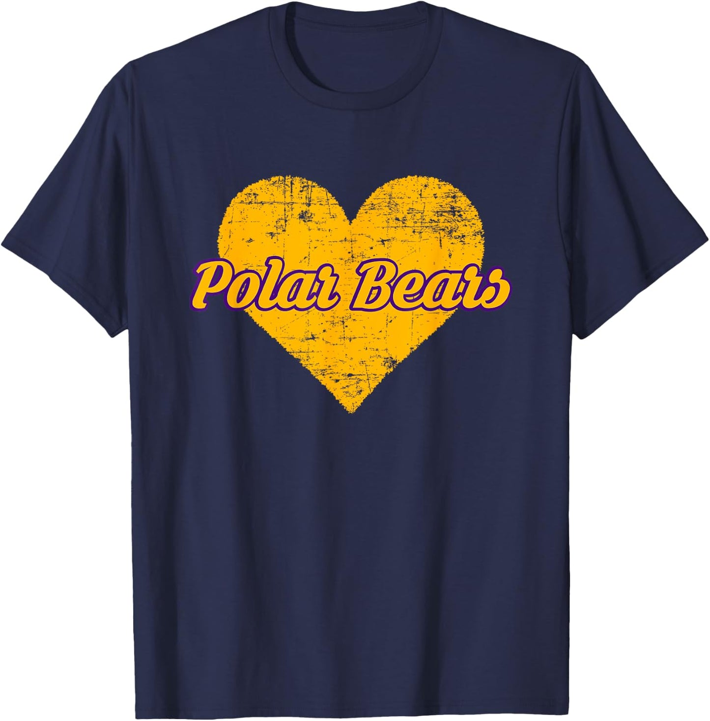 Jackson Polar Bears Over Heart T-Shirt - T-Shirt | Navy