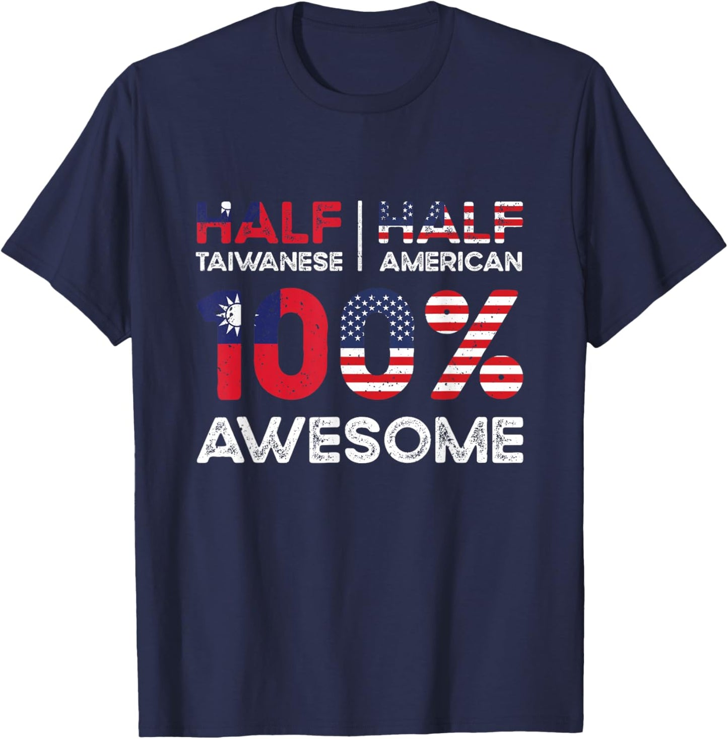 Taiwanese American Patriot USA Grown Taiwan US Flag T-Shirt - T-Shirt | Navy