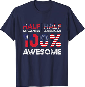 Taiwanese American Patriot USA Grown Taiwan US Flag T-Shirt - T-Shirt | Navy