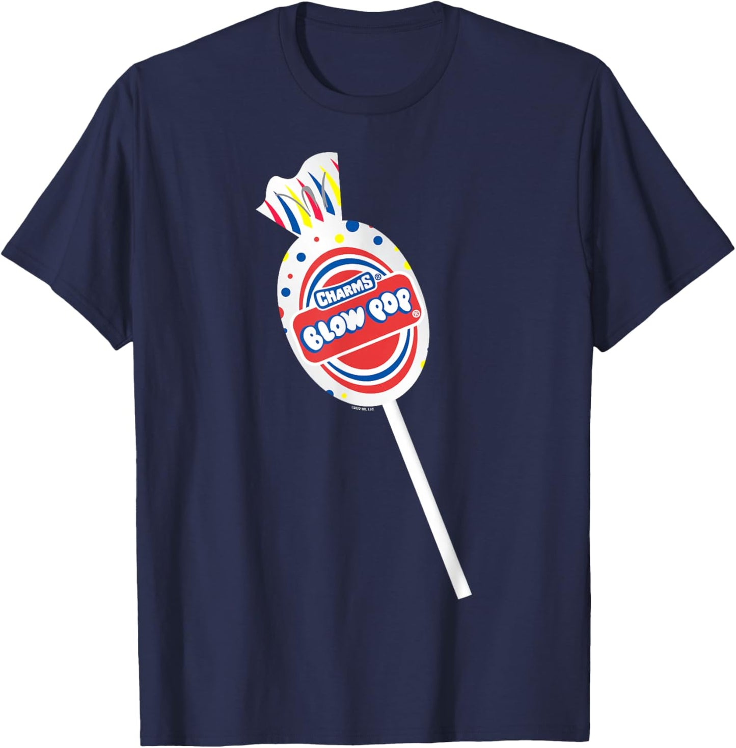 Charms Blow Pop Photo Real Lollipop Logo T-Shirt - T-Shirt | Navy