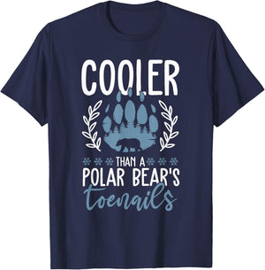 Funny Polar Bear Quote - Cooler Than A Polar Bear's Toenails T-Shirt - T-Shirt | Navy