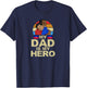 Haiti Fathers Day Haitian Flag Day Dad is My Hero Ayiti Son T-Shirt - T-Shirt | Navy