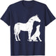Horse and Dog Motif and Men. Horse Dog Lover Small T-Shirt - T-Shirt | Navy