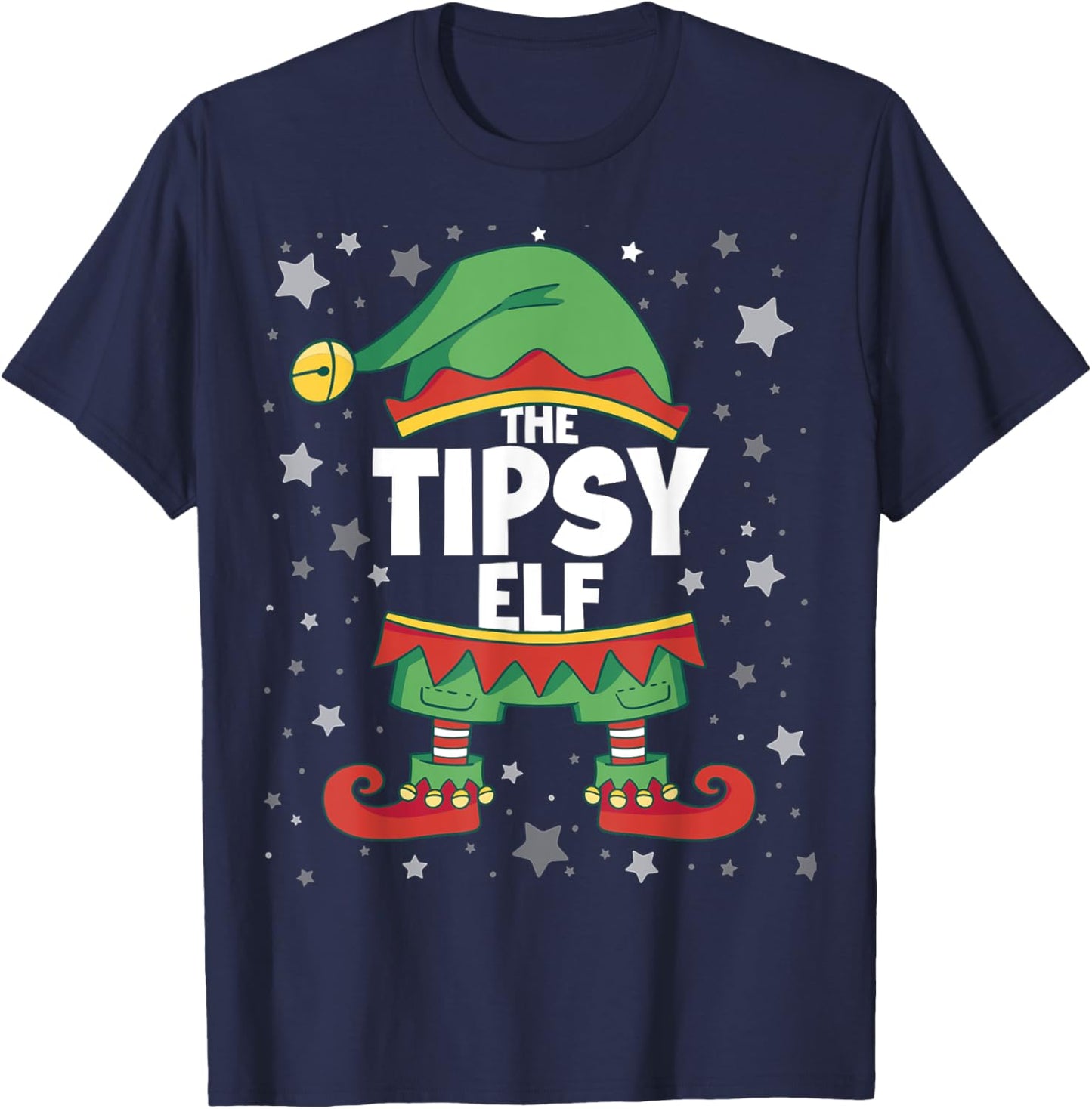 Elf Matching Family Funny Christmas Shirts Tipsy Elf T-Shirt - T-Shirt | Navy