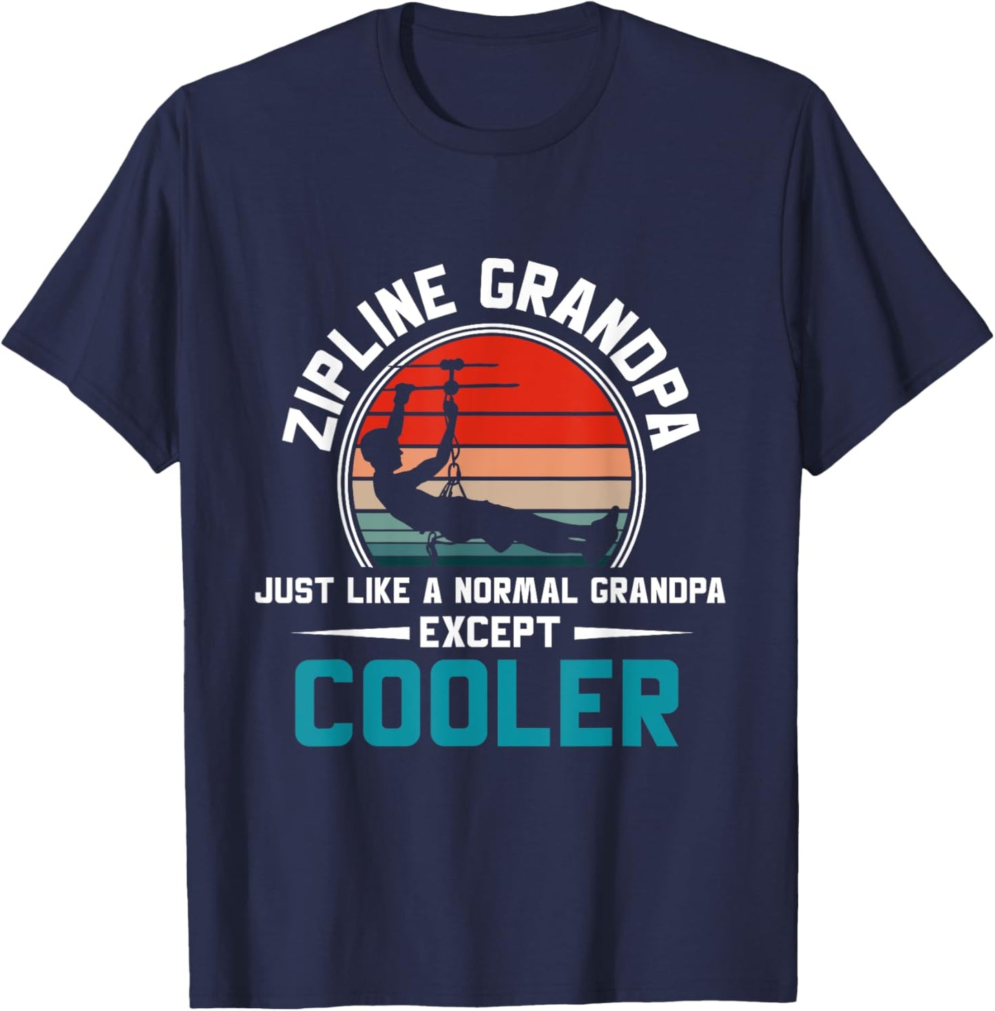 Zipline Grandpa Vintage Men Grandfather Ziplining T-Shirt - T-Shirt | Navy