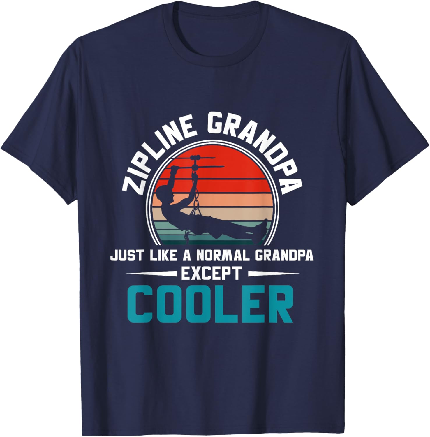 Zipline Grandpa Vintage Men Grandfather Ziplining T-Shirt - T-Shirt | Navy