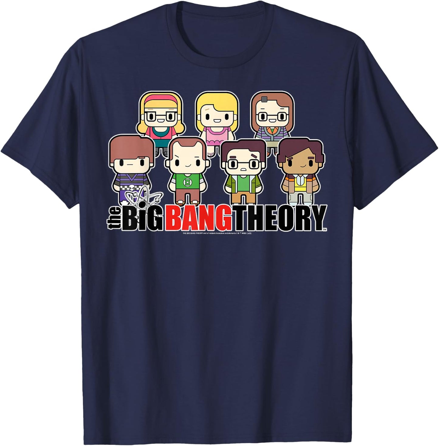 The Big Bang Theory Chibi Group Shot T-Shirt - T-Shirt | Navy