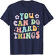 Inspirational Women's Graphics - You Can Do Hard Things T-Shirt - T-Shirt | Navy