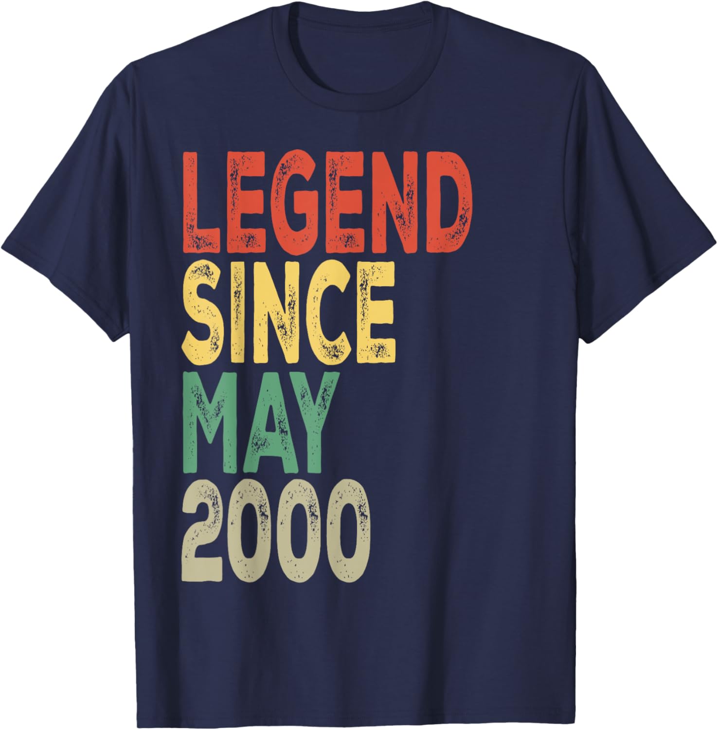 Legend Since May 2000 Birthday T-Shirt - T-Shirt | Navy