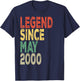 Legend Since May 2000 Birthday T-Shirt - T-Shirt | Navy