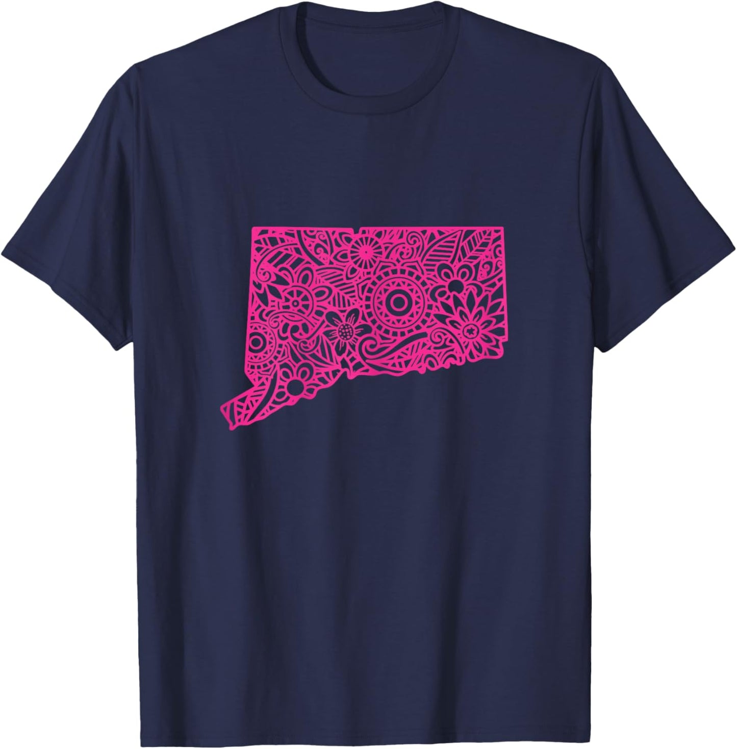 Connecticut Cute Connecticut Mandala Connecticut T-Shirt - T-Shirt | Navy