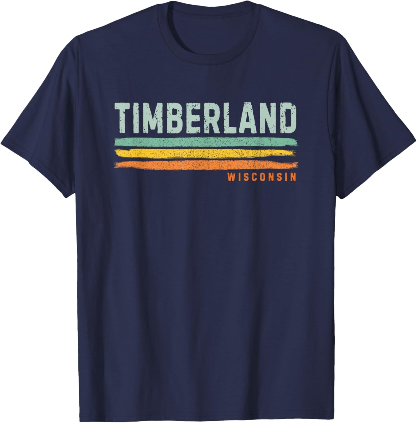 Vintage Stripes Timberland WI T-Shirt - T-Shirt | Navy