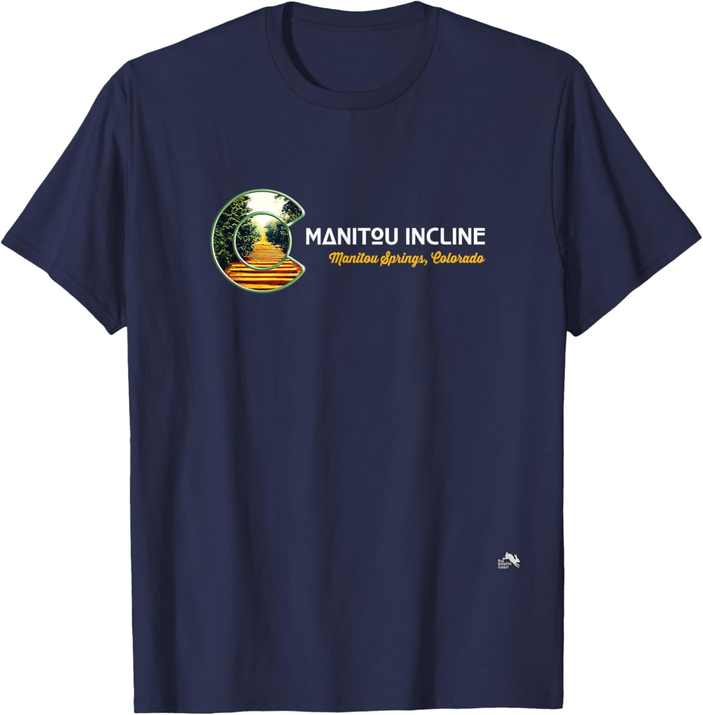 Manitou Springs Incline Colorado State Flag C Logo T-Shirt - T-Shirt | Navy