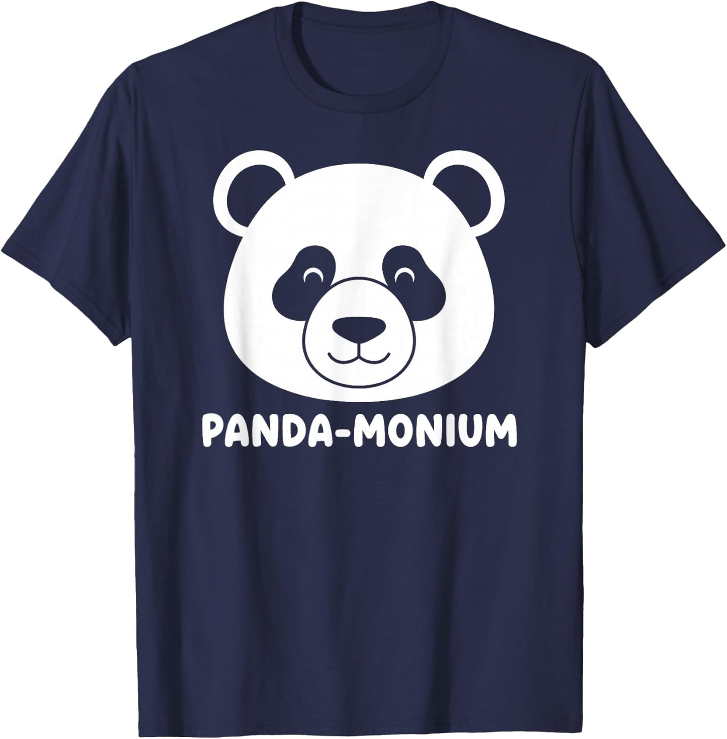 Panda Monium Funny Animal Pun Pandamonium Cute Bear T-Shirt - T-Shirt | Navy