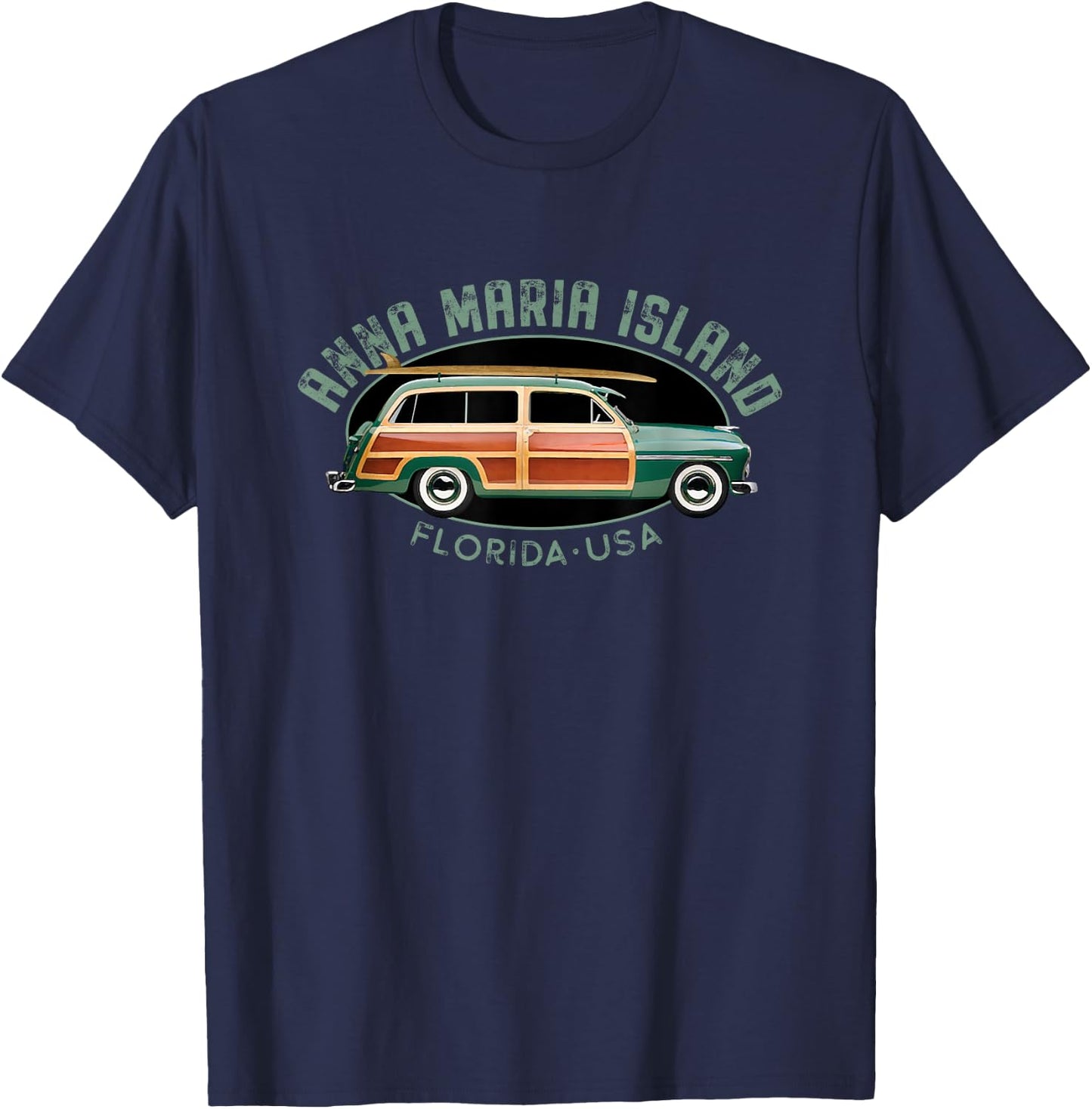 Anna Maria Island Florida vintage surfing T-Shirt - T-Shirt | Navy