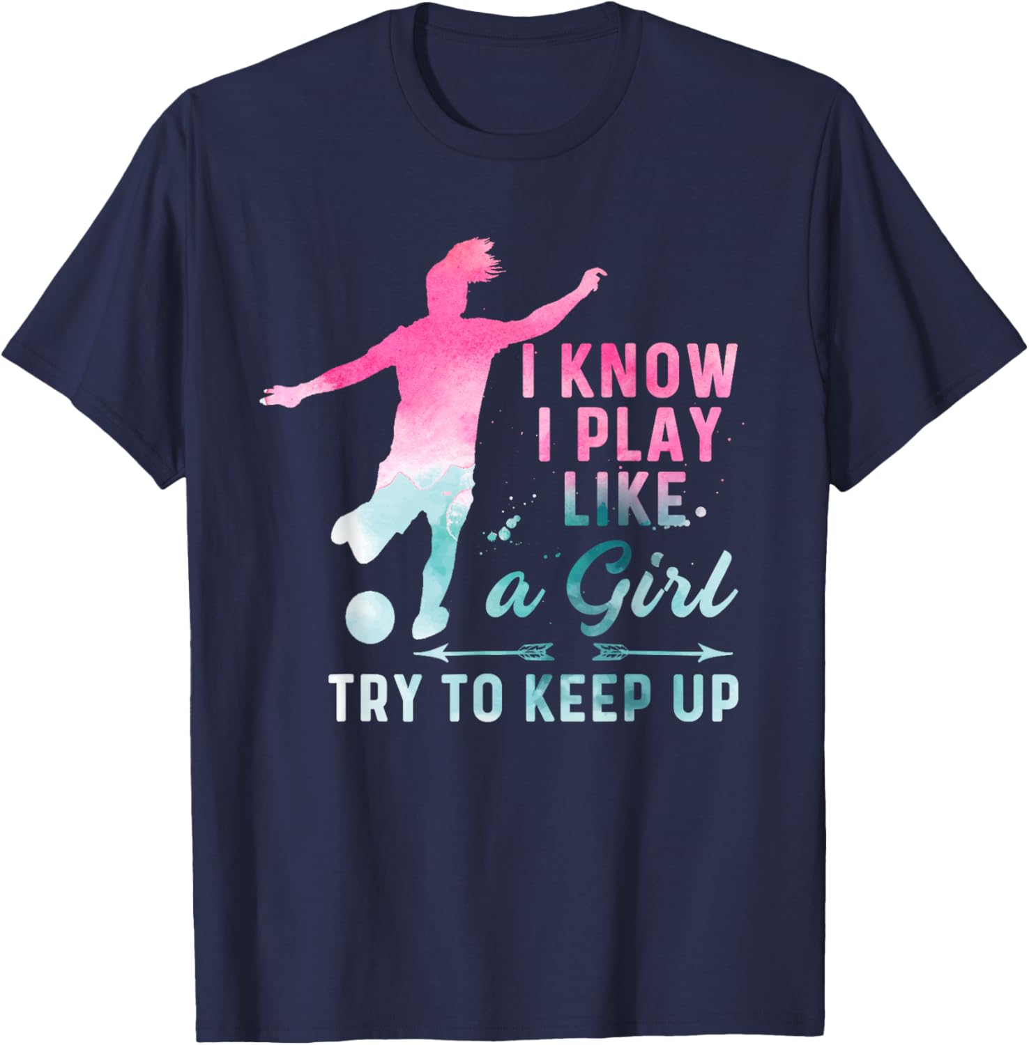 Girl Soccer Player Gifts Team Cleats Mom Goalie Captain T-Shirt - T-Shirt | Navy
