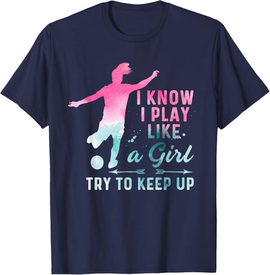 Girl Soccer Player Gifts Team Cleats Mom Goalie Captain T-Shirt - T-Shirt | Navy