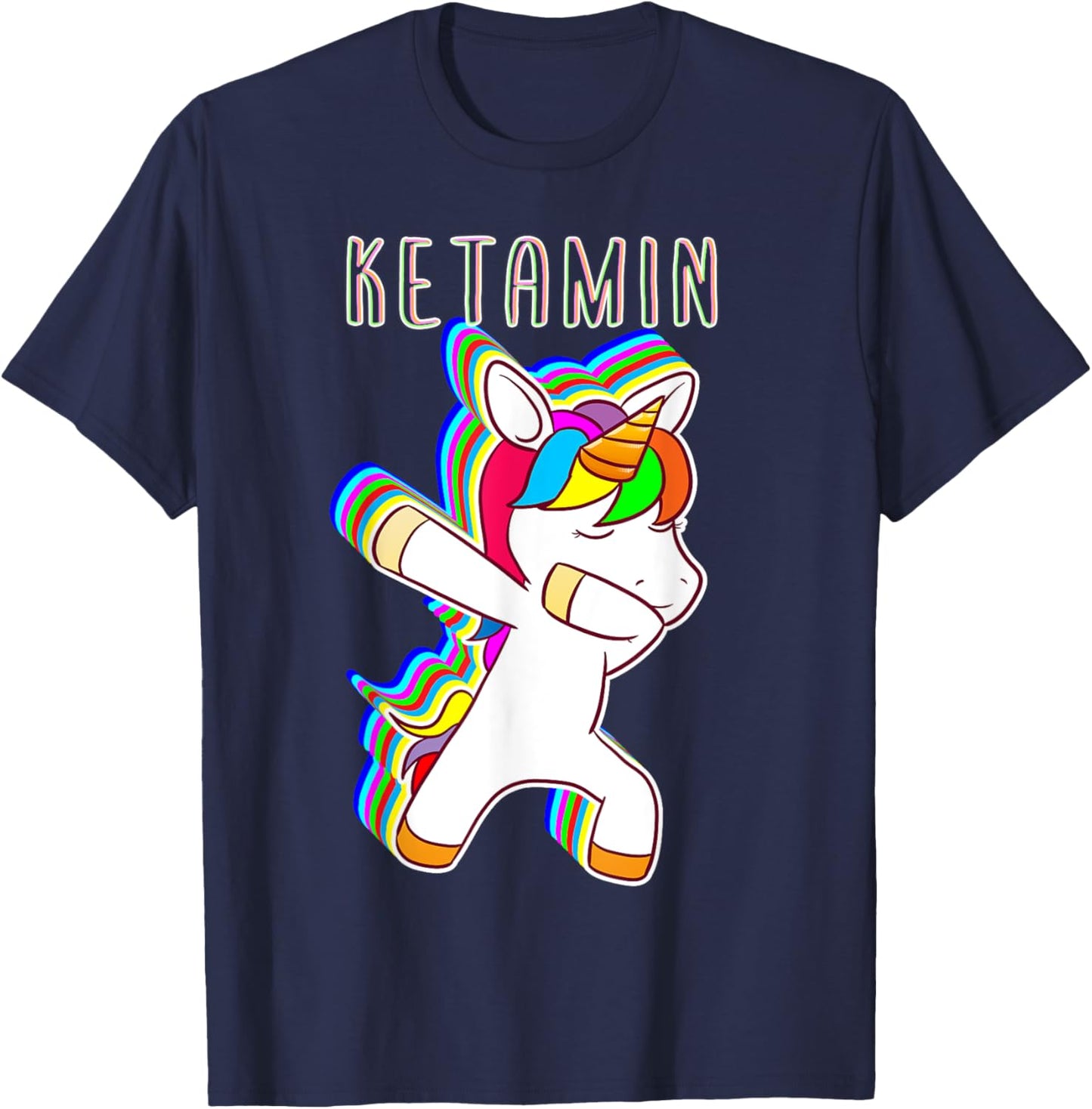 Ketamin Dabbing Unicorn Keta Unicorn Techno Rave T-Shirt - T-Shirt | Navy