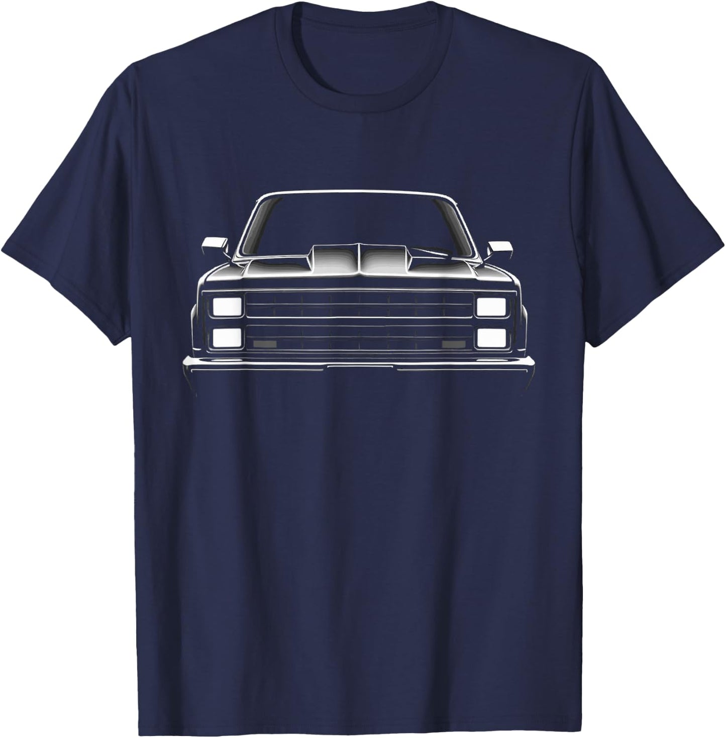 1985 Squarebody Front Grille Silhouette K10 Squarebody Truck T-Shirt - T-Shirt | Navy