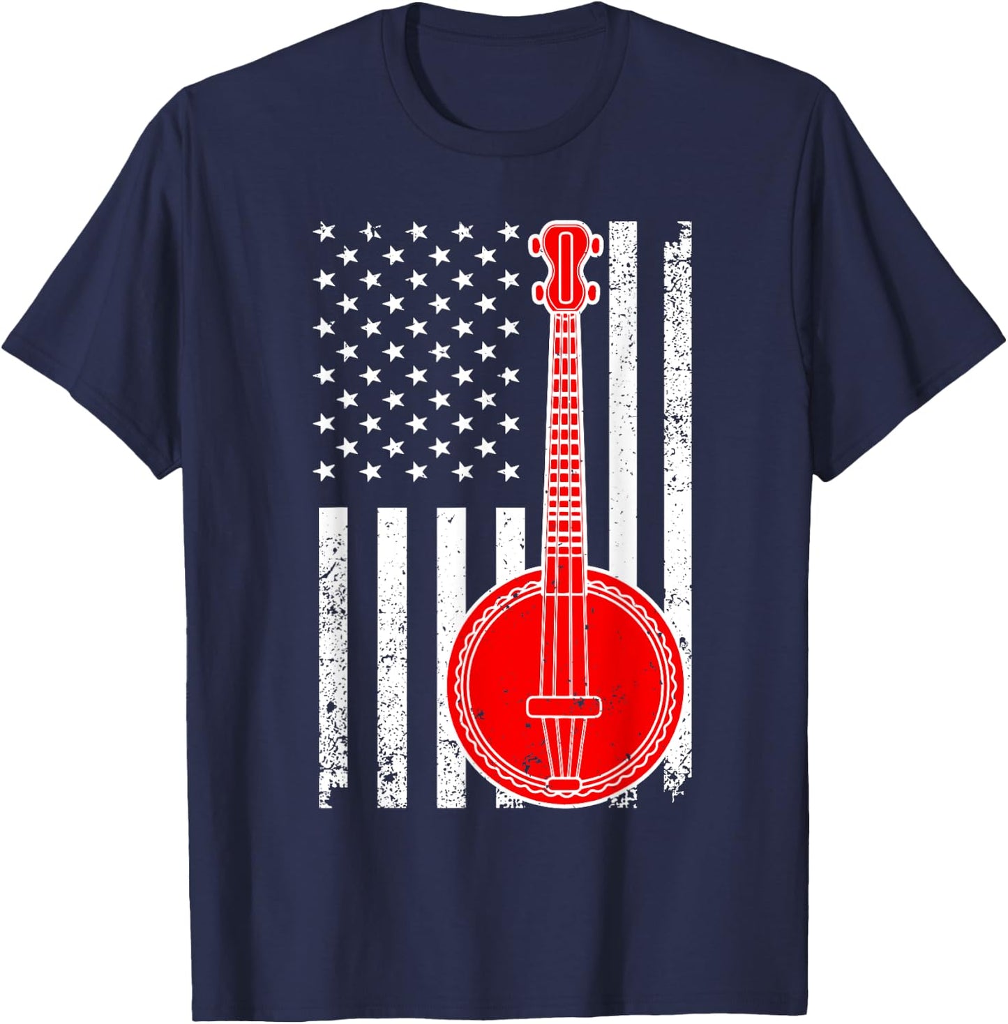 Cool Banjo Design Women Kids Bluegrass Banjo Player T-Shirt - T-Shirt | Navy