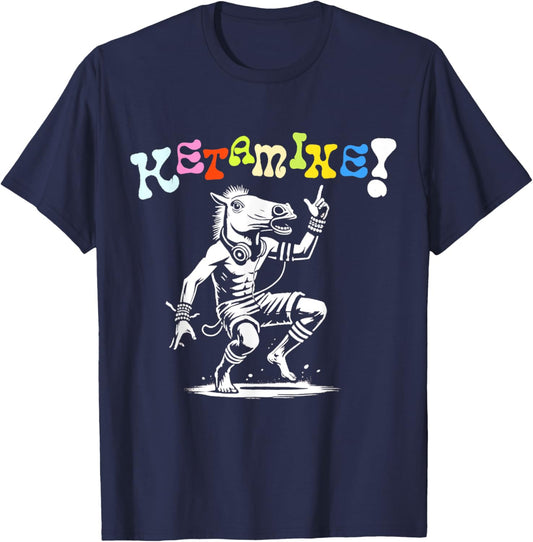 Ketamine Horse Rave DJ Party Techno T-Shirt - T-Shirt | Navy