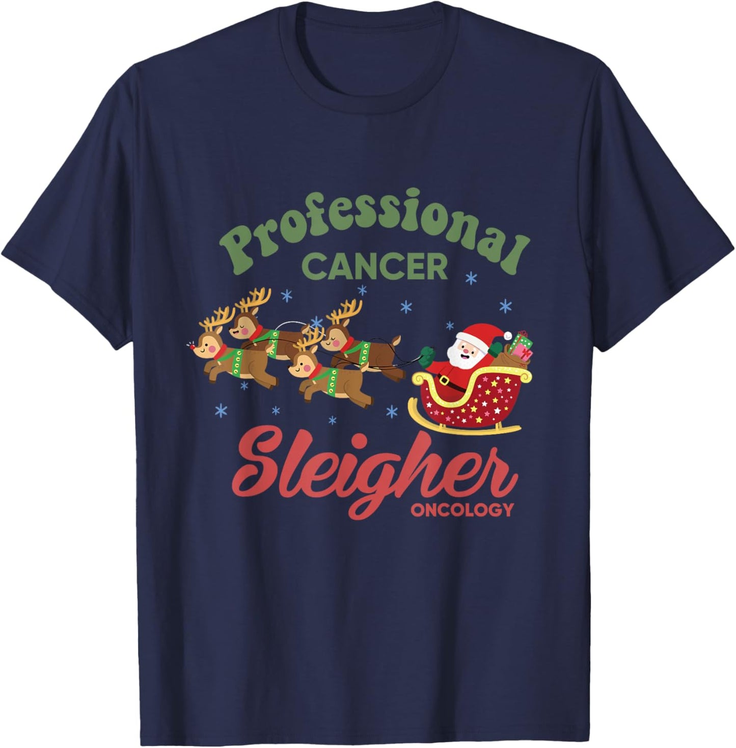 Professional Cancer Sleigher Women's Black Christmas T-Shirt - T-Shirt | Navy