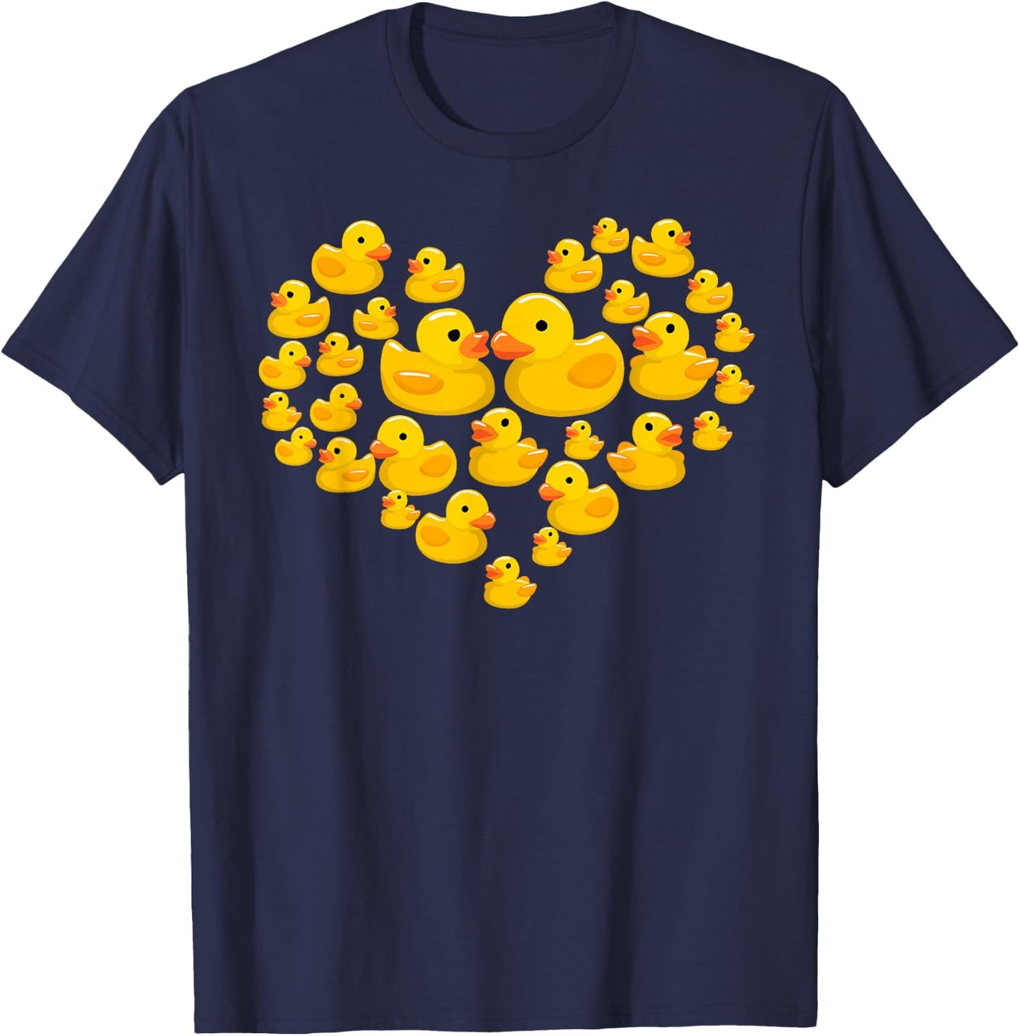 Funny Rubber Duck Gift Women Cool Rubber Ducks Heart T-Shirt - T-Shirt | Navy