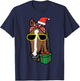Christmas Horse Back Riding Santa Xmas Women Girls Kids T-Shirt - T-Shirt | Navy