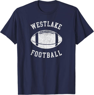 Westlake Football Distressed Vintage 80's Throwback Classic T-Shirt - T-Shirt | Navy