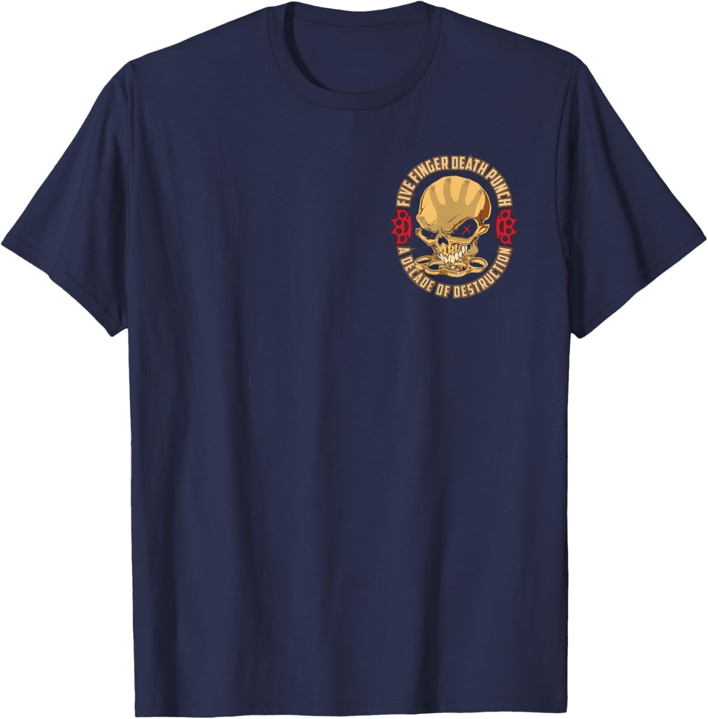 Five Finger Death Punch - Bonehead Cross , , Black, Small T-Shirt - T-Shirt | Navy