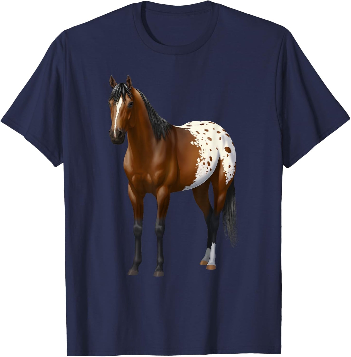 Beautiful Brown Bay Appaloosa Horse Lover Gift T-Shirt - T-Shirt | Navy