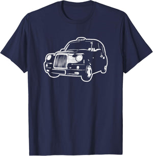 Taxi London Black Cab Outline Novelty Souvenir Memorabilia T-Shirt - T-Shirt | Navy