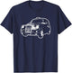 Taxi London Black Cab Outline Novelty Souvenir Memorabilia T-Shirt - T-Shirt | Navy