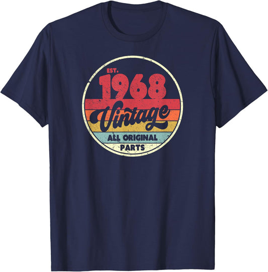 1968 Vintage Shirt, Birthday Gift . Retro Style T-Shirt - T-Shirt | Navy