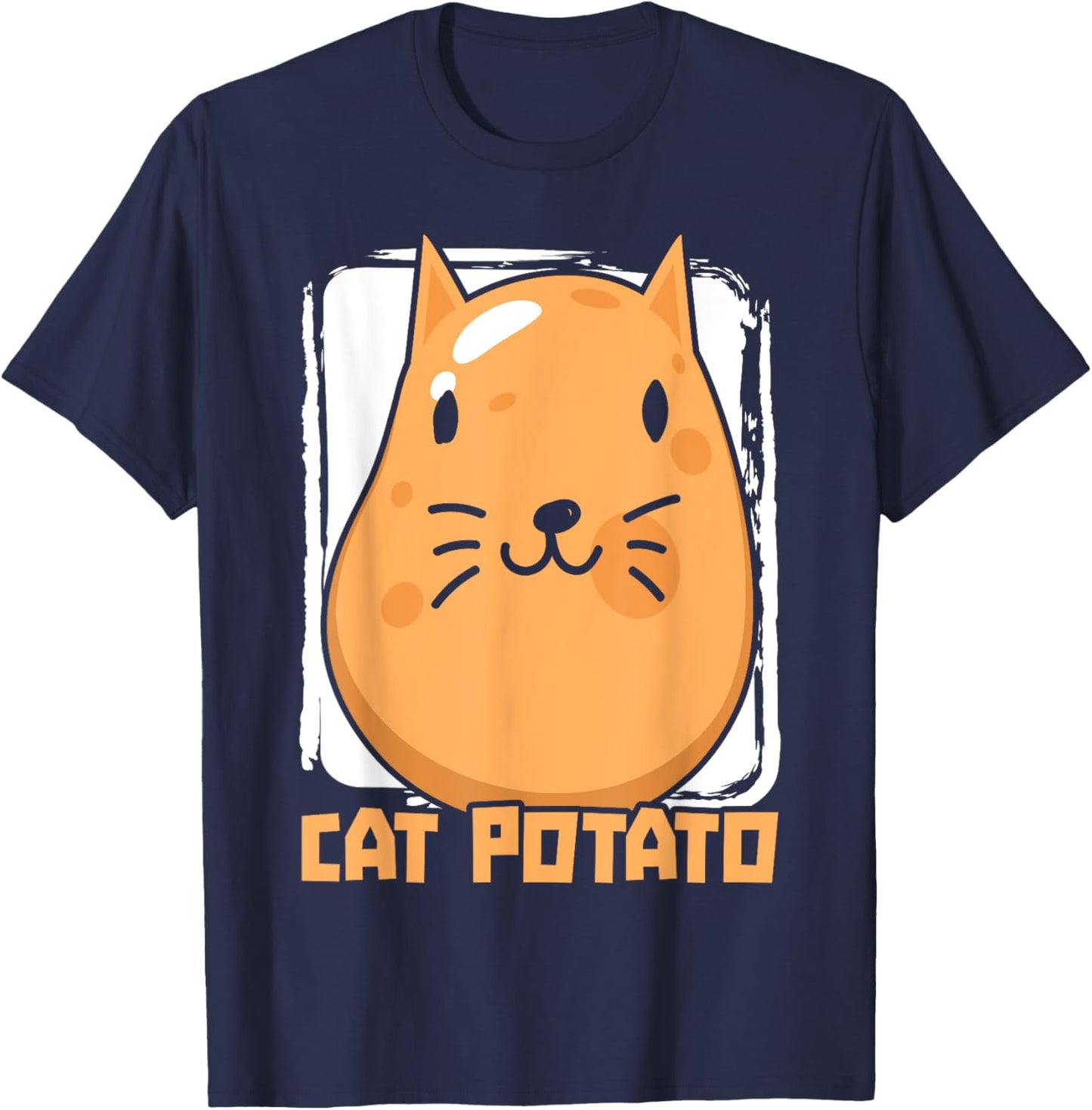 Cat Potato Cat Owner Potato Lover French Fries Potatoes Women Girls Kids T-Shirt - T-Shirt | Navy