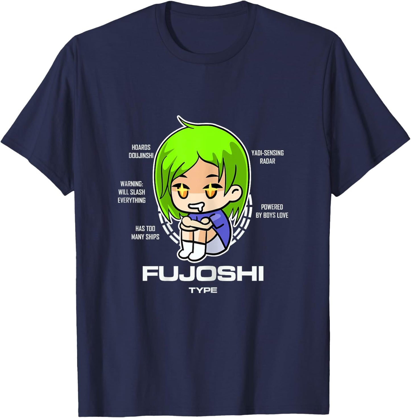 Fujoshi Type Otaku Anime Manga Women T-Shirt - T-Shirt | Navy