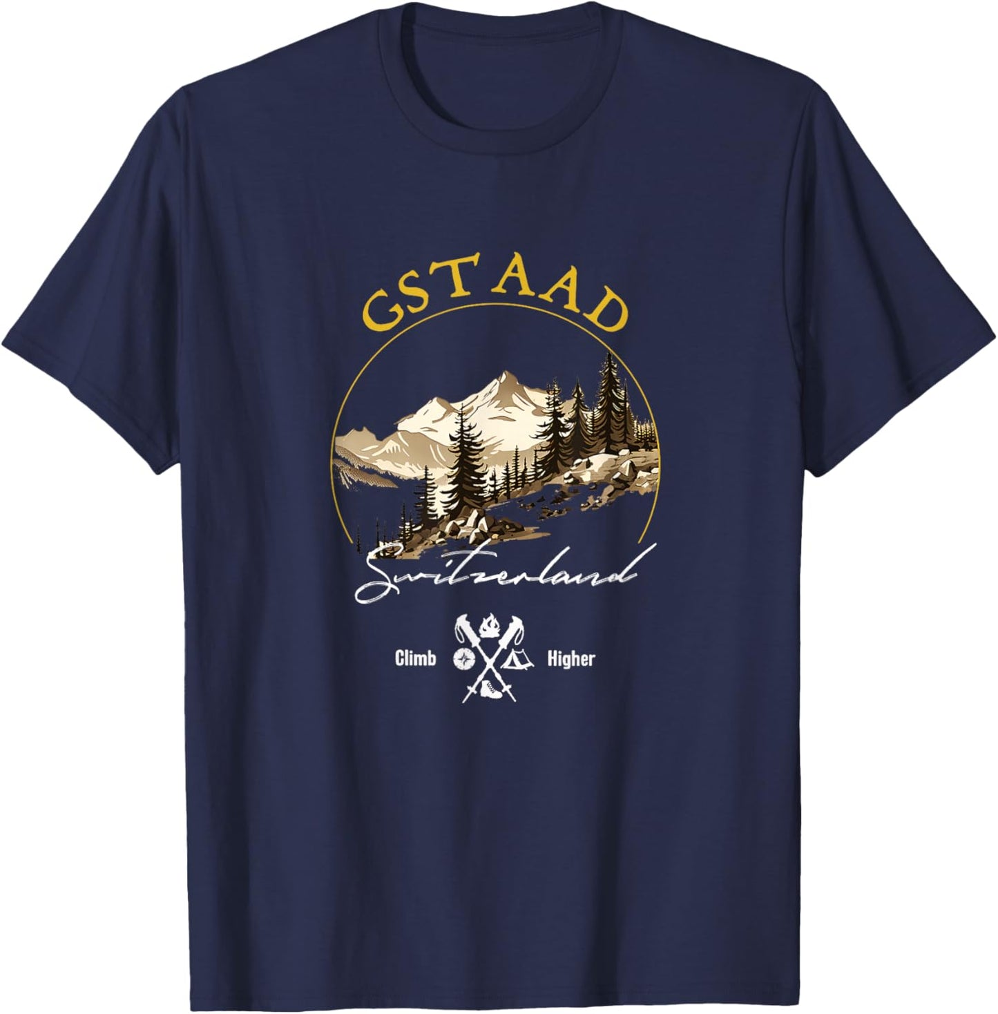 Gstaad Retro Vintage Apparel - Gstaad Souvenir T-Shirt - T-Shirt | Navy