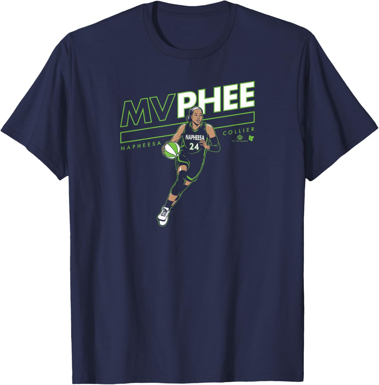 Napheesa Collier - MVPhee - Minnesota Basketball T-Shirt - T-Shirt | Navy